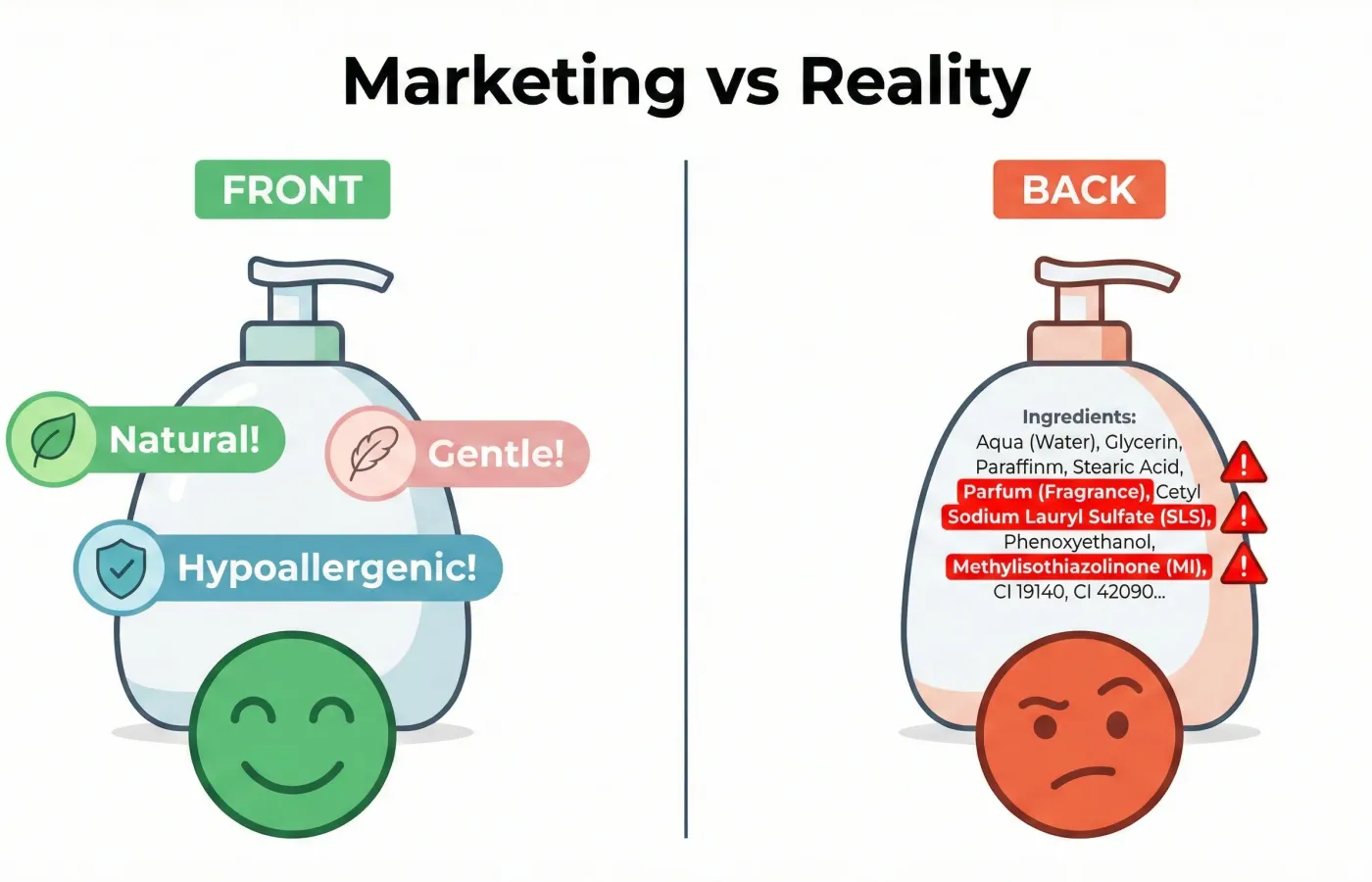 Comparison: How to Read Cosmetic Ingredient Labels
