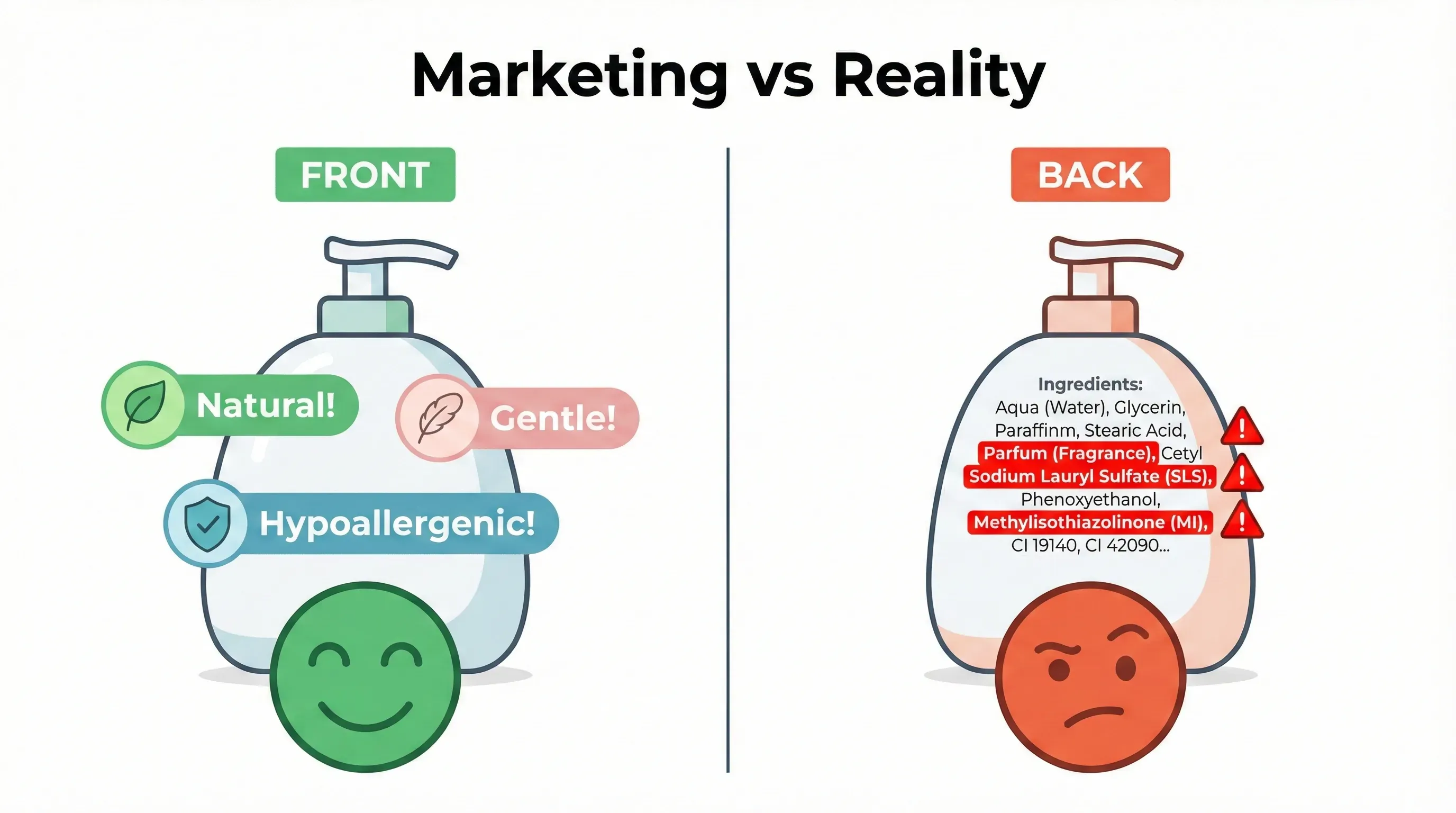 Comparison: How to Read Cosmetic Ingredient Labels