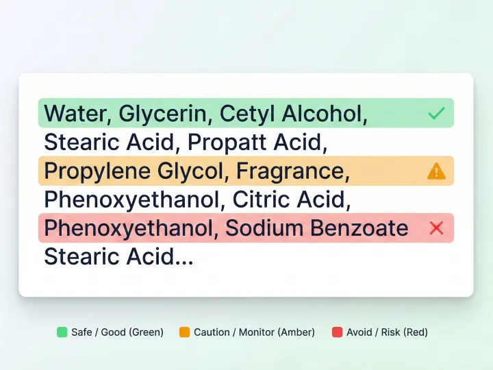 Highlighted ingredient label preview