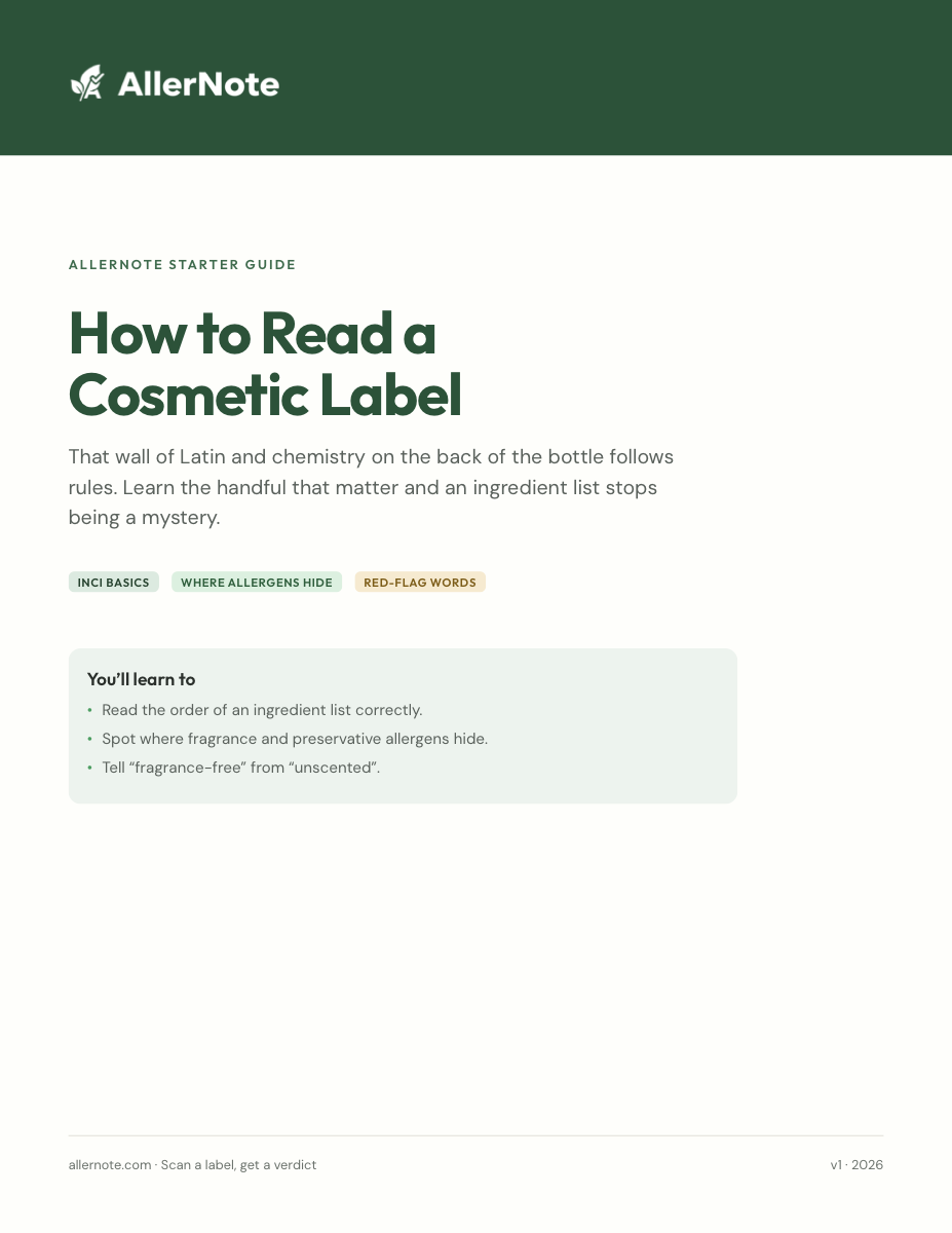 How to Read a Cosmetic Label — cover